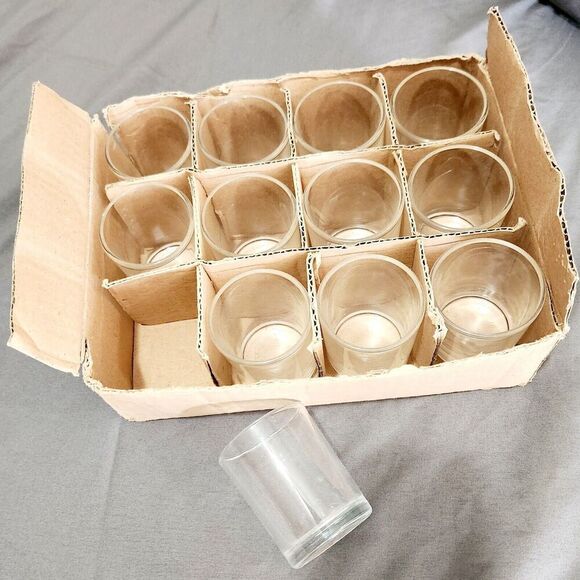 Plain Clear Shot glasses set - Set Of 12 - Picture 1 of 3